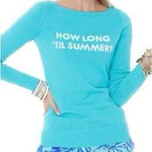 Lilly Pulitzer Teal Sweater with Summer Text